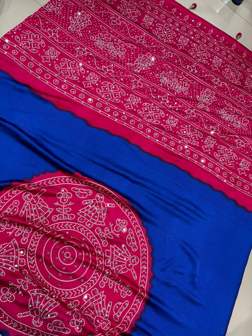 Modal Satin Bandhani Printed Saree
