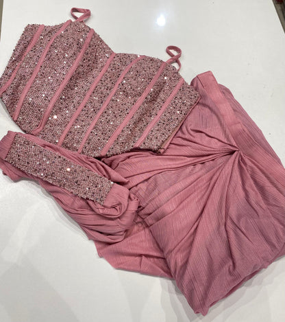 Indo-Western Ready Made Saree