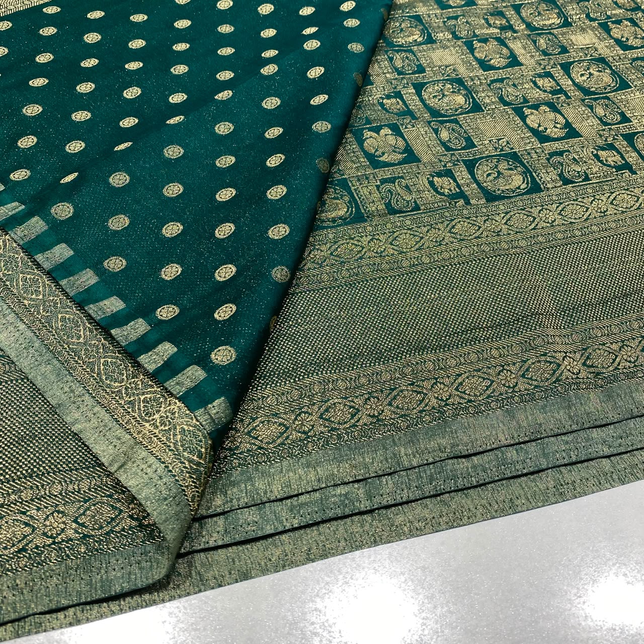 Brocade Mysore Wrinkle Crepe Saree