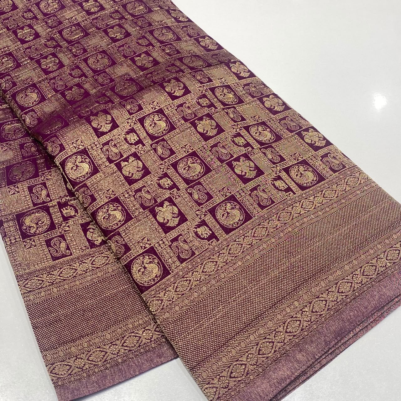 Brocade Mysore Wrinkle Crepe Saree