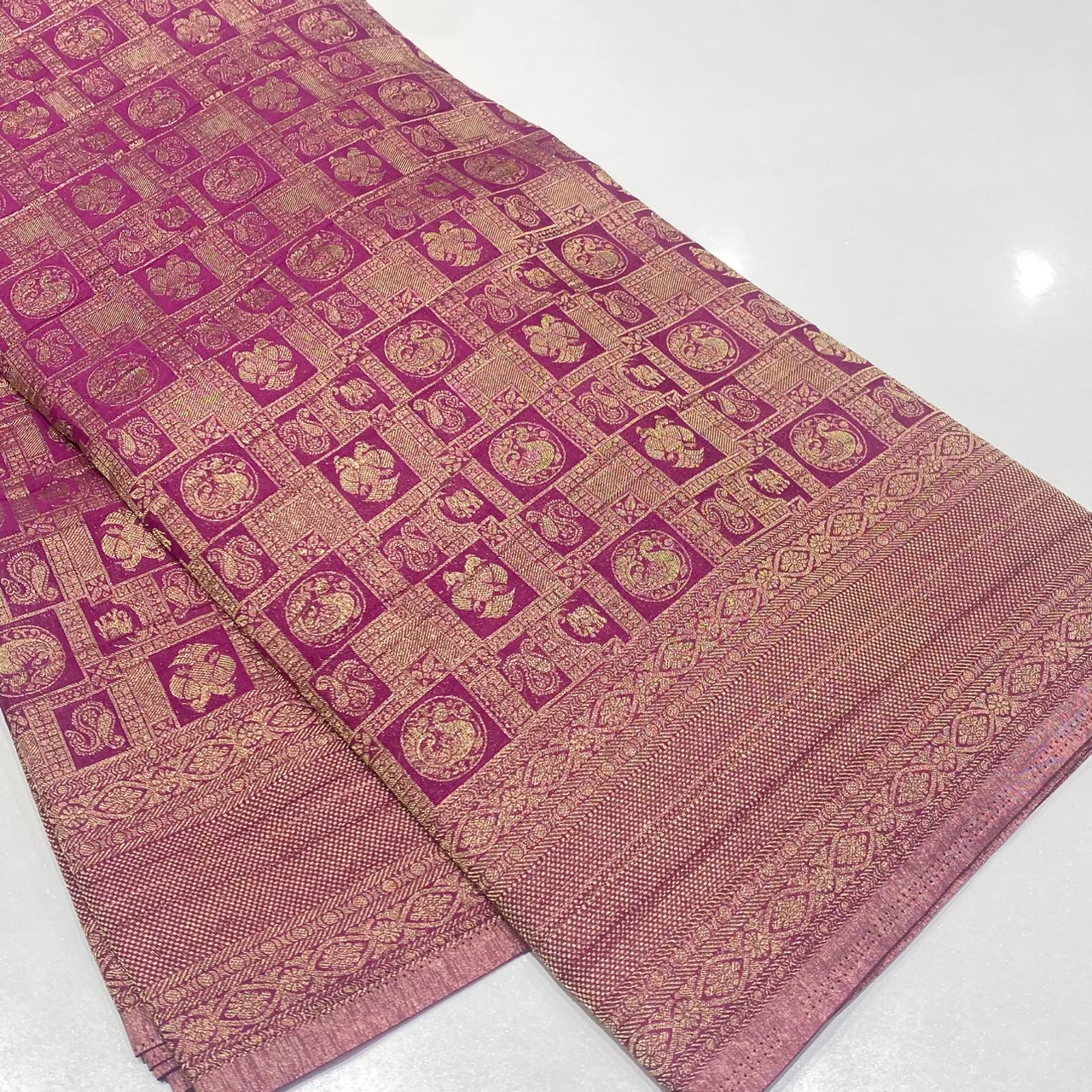 Brocade Mysore Wrinkle Crepe Saree