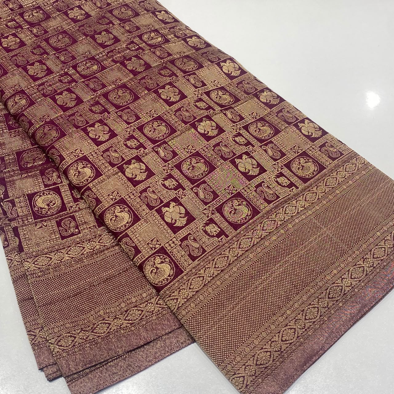 Brocade Mysore Wrinkle Crepe Saree