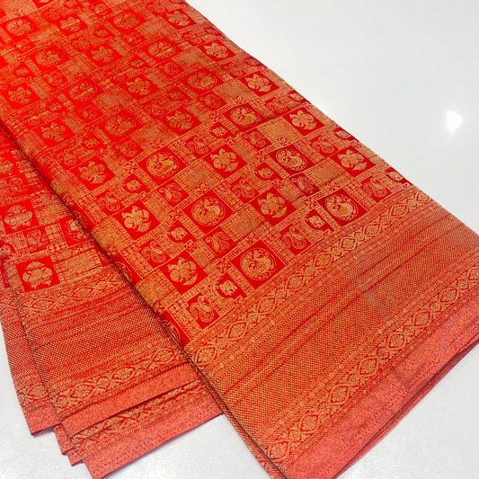 Brocade Mysore Wrinkle Crepe Saree