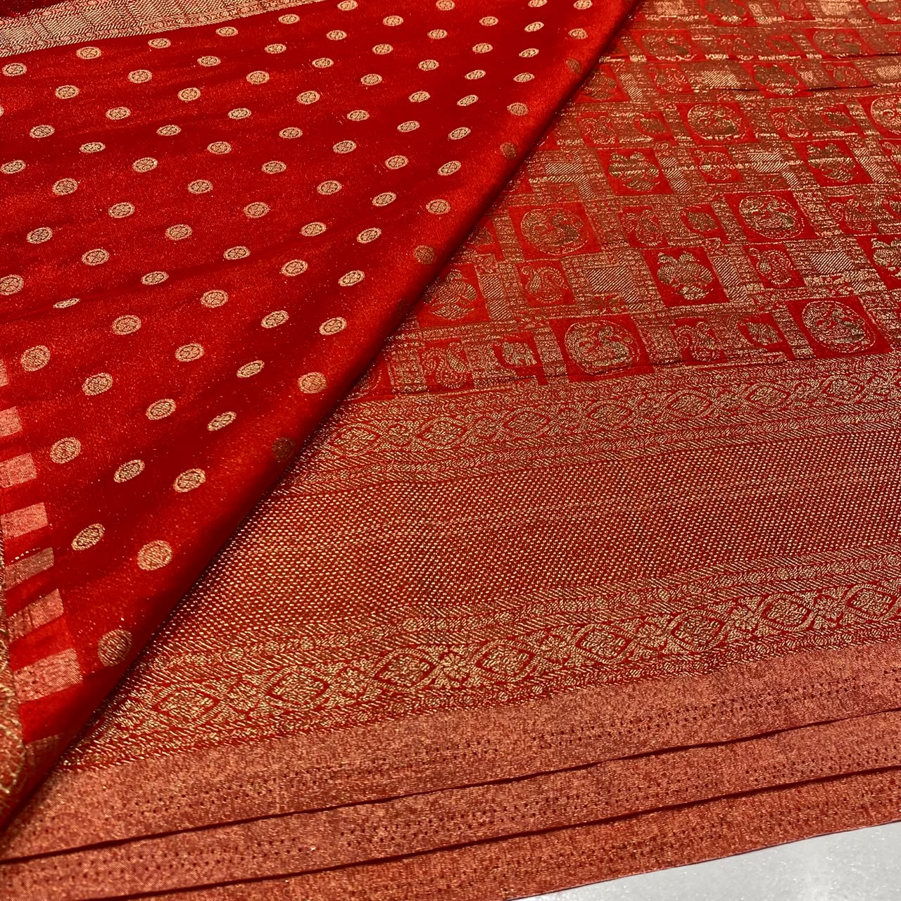 Brocade Mysore Wrinkle Crepe Saree