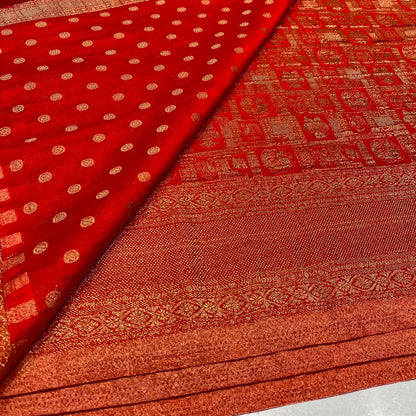 Brocade Mysore Wrinkle Crepe Saree