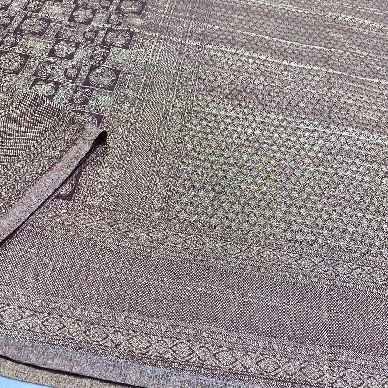 Brocade Mysore Wrinkle Crepe Saree