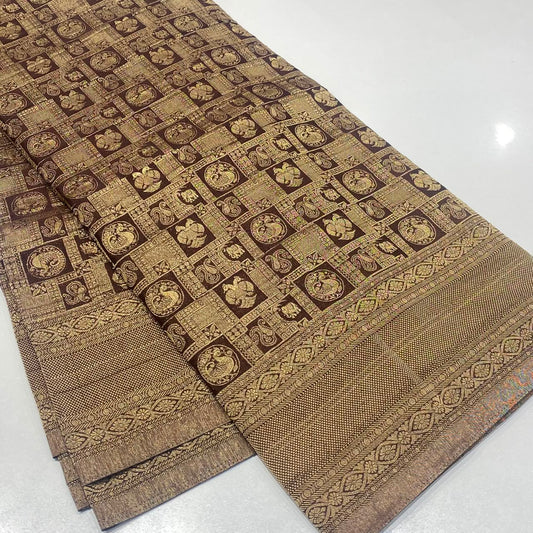 Brocade Mysore Wrinkle Crepe Saree