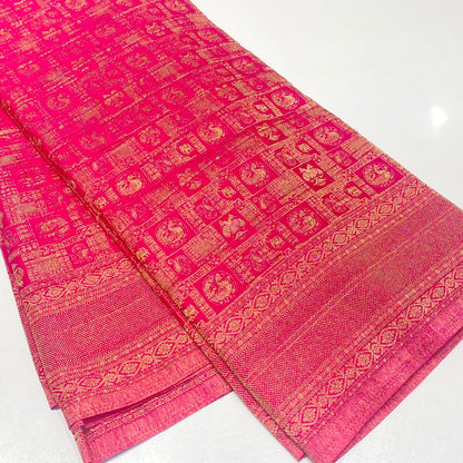 Brocade Mysore Wrinkle Crepe Saree