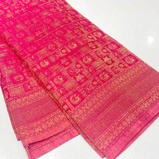 Brocade Mysore Wrinkle Crepe Saree