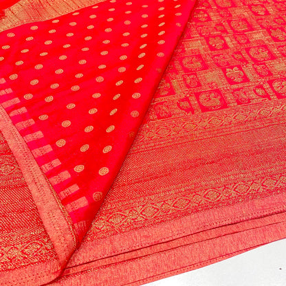 Brocade Mysore Wrinkle Crepe Saree