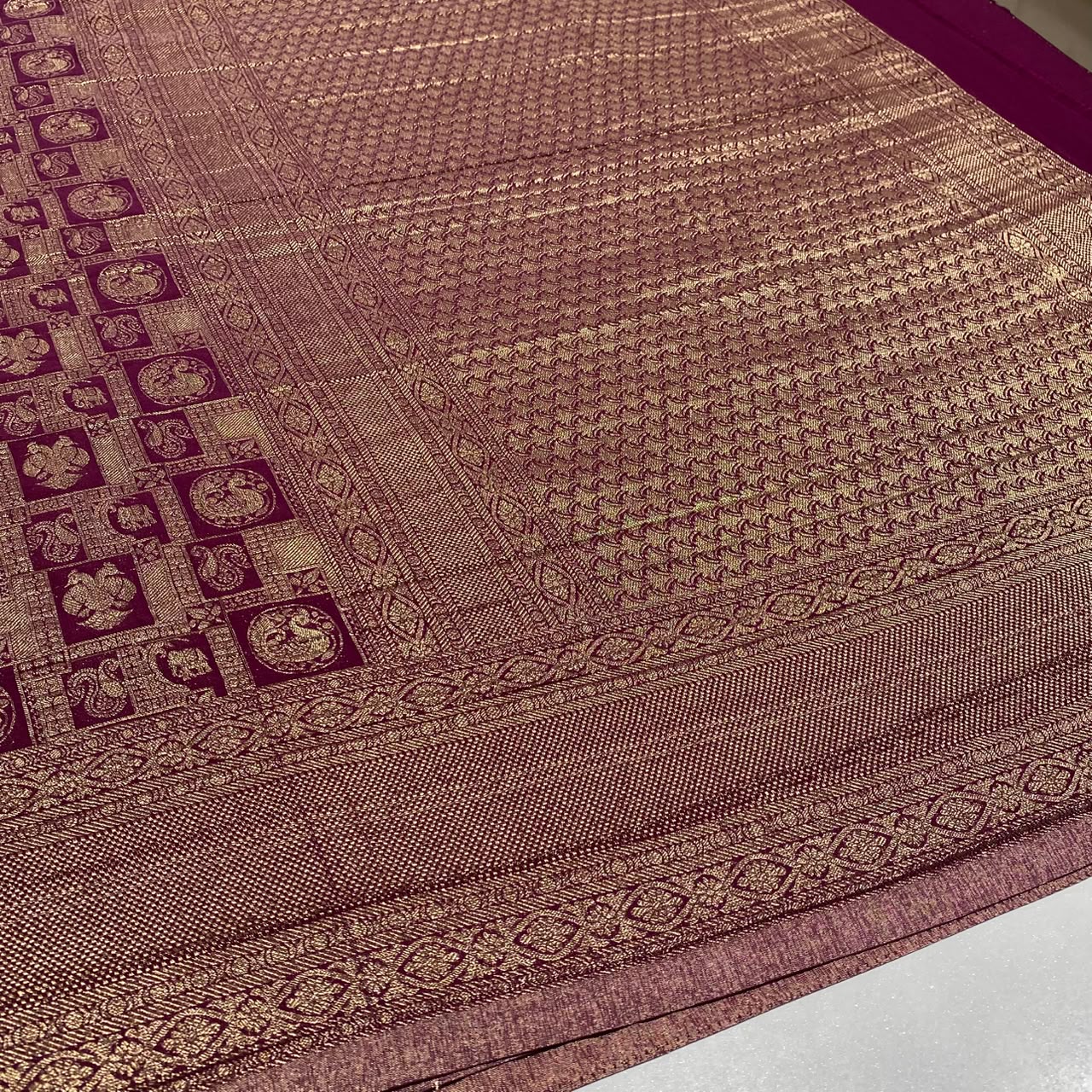 Brocade Mysore Wrinkle Crepe Saree