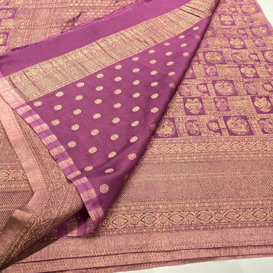 Brocade Mysore Wrinkle Crepe Saree