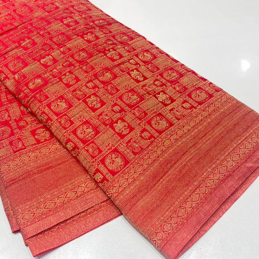Brocade Mysore Wrinkle Crepe Saree