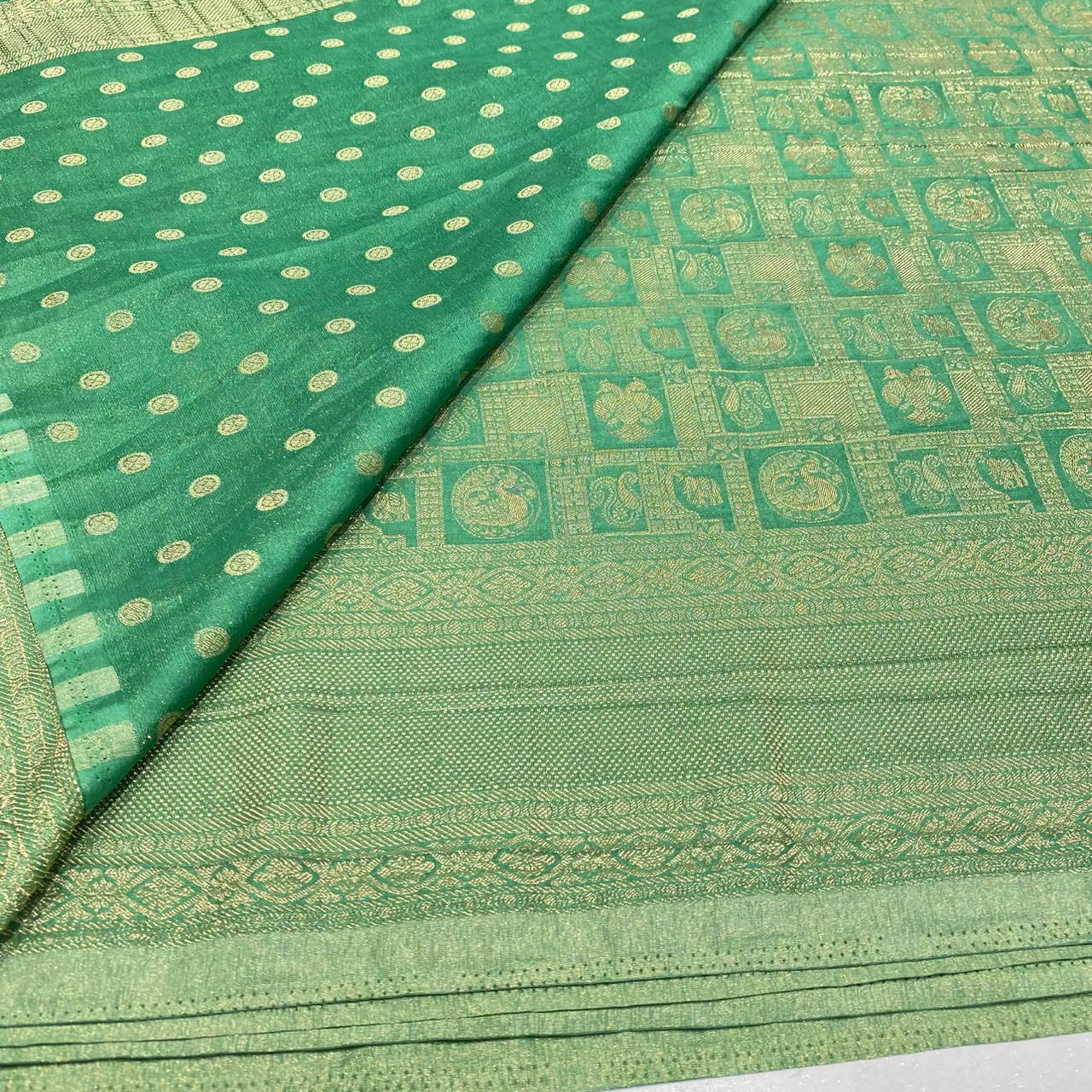 Brocade Mysore Wrinkle Crepe Saree