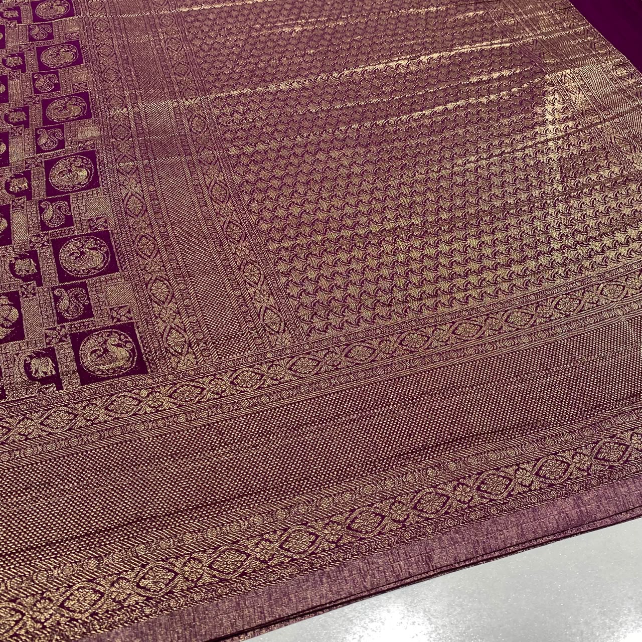 Brocade Mysore Wrinkle Crepe Saree
