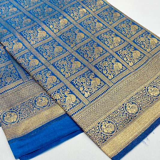 Soft Silk Semi Kanchivaram Brocade Saree