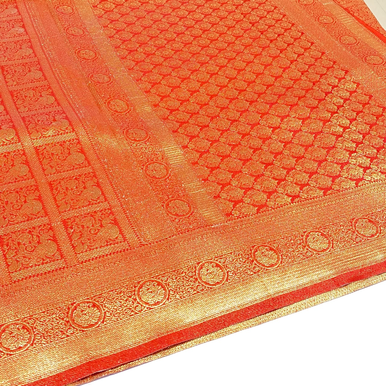 Soft Silk Semi Kanchivaram Brocade Saree