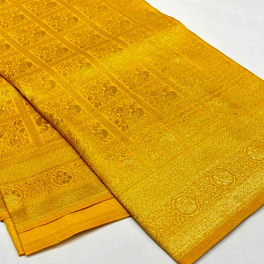 Soft Silk Semi Kanchivaram Brocade Saree