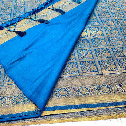 Soft Silk Semi Kanchivaram Brocade Saree