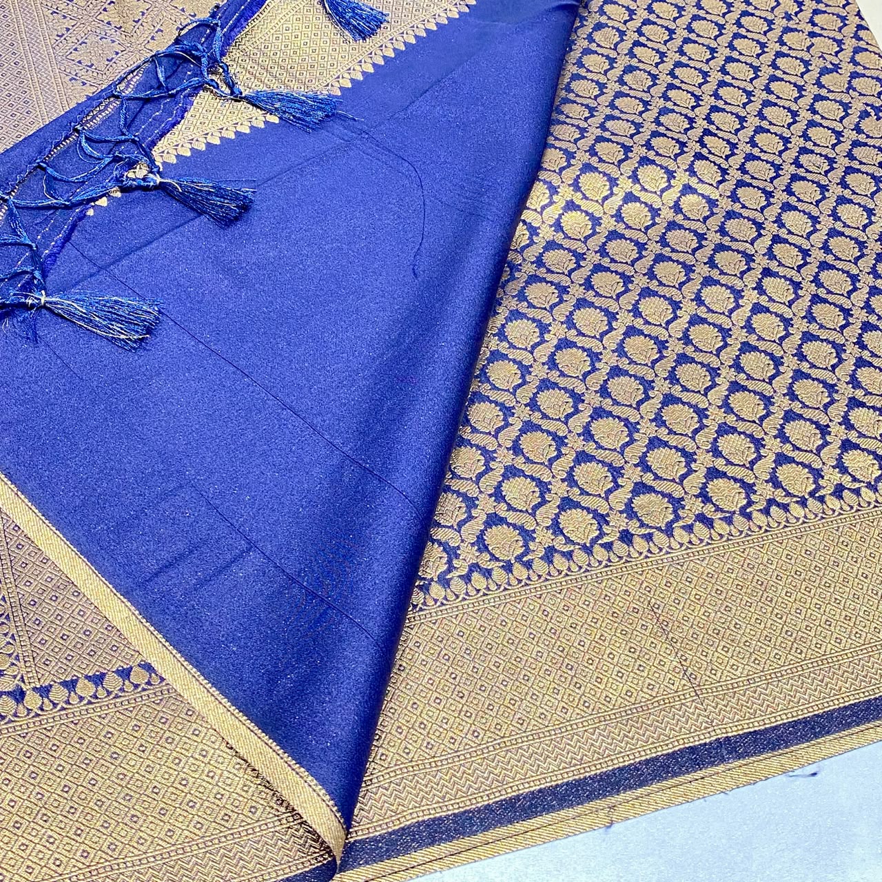 Soft Silk Semi Katan Banaras Saree