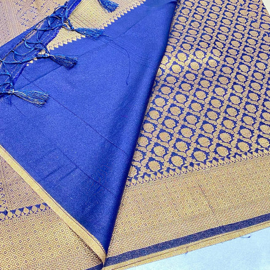 Soft Silk Semi Katan Banaras Saree