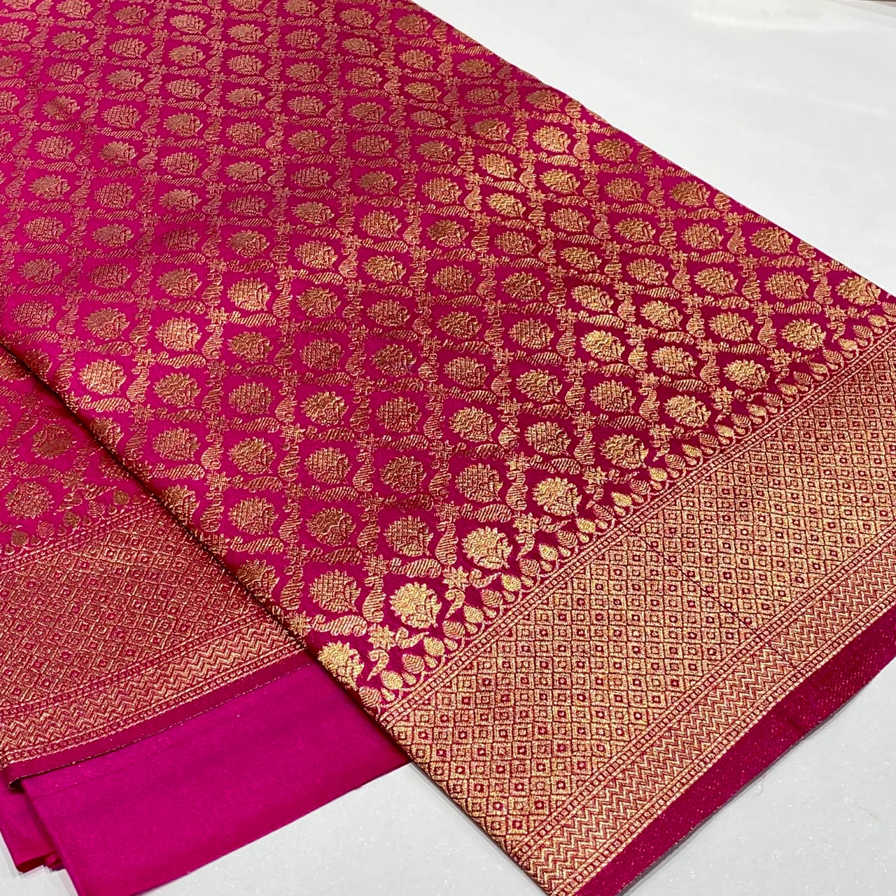 Soft Silk Semi Katan Banaras Saree