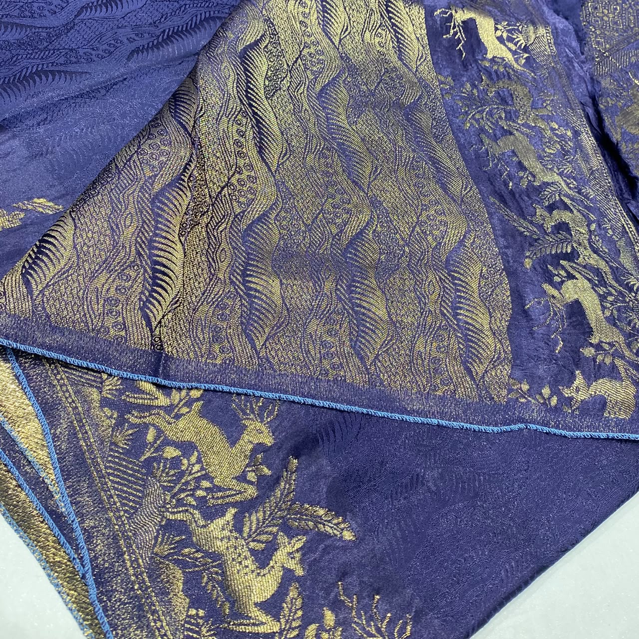 Embossed Satin Crepe Saree