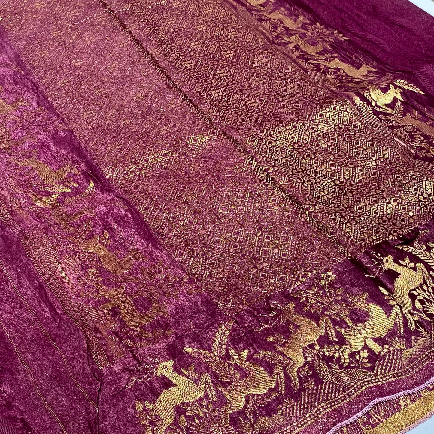 Embossed Satin Crepe Saree