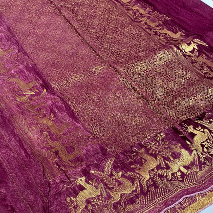 Embossed Satin Crepe Saree