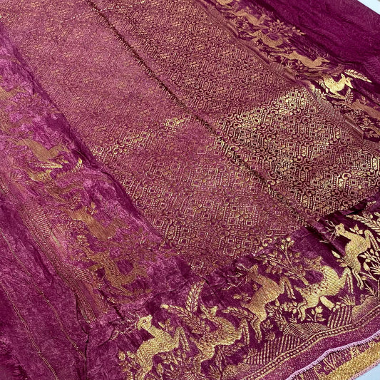 Embossed Satin Crepe Saree