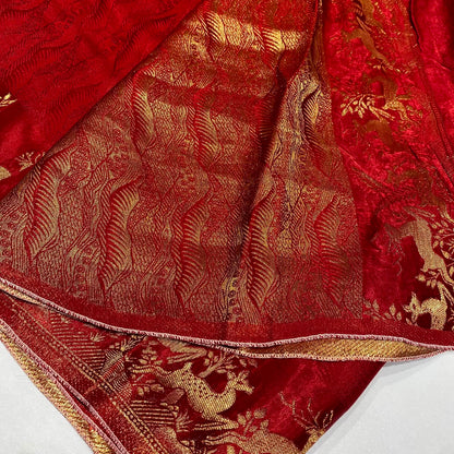 Embossed Satin Crepe Saree