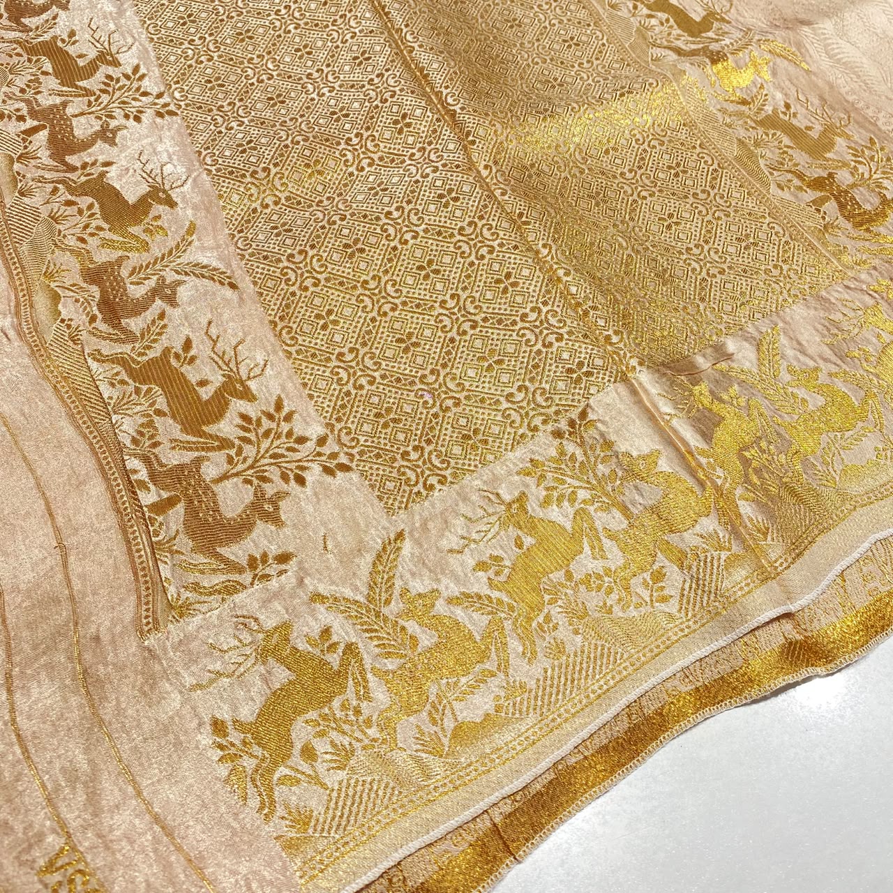Embossed Satin Crepe Saree