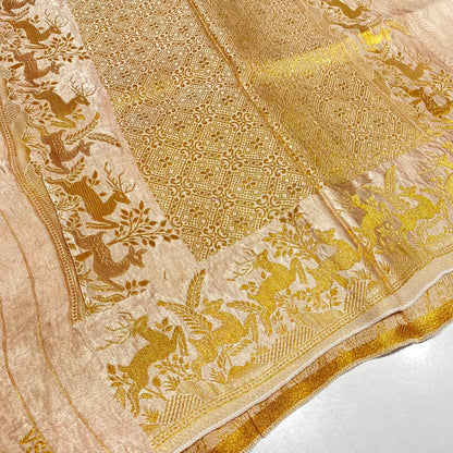 Embossed Satin Crepe Saree