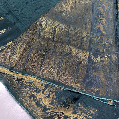 Embossed Satin Crepe Saree
