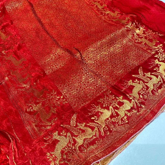 Embossed Satin Crepe Saree