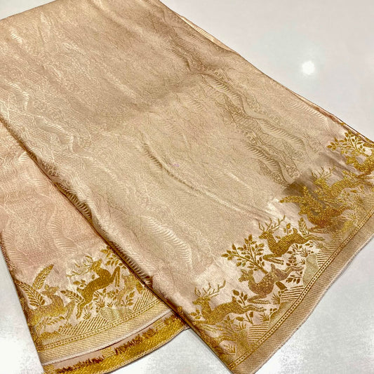 Embossed Satin Crepe Saree