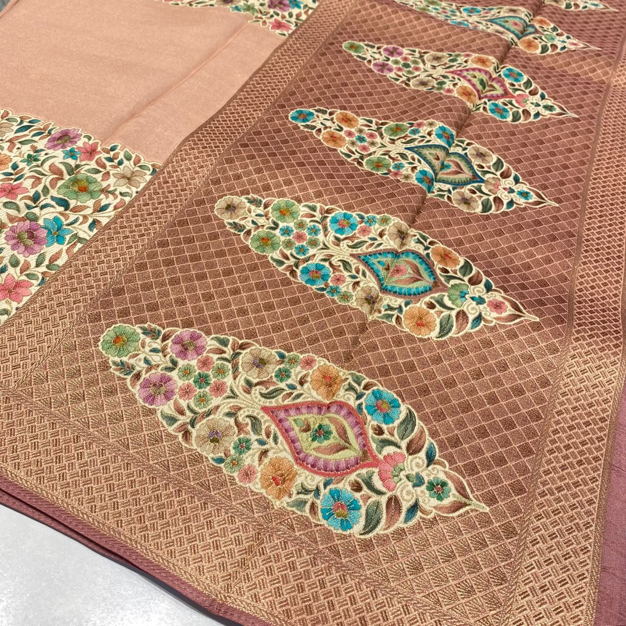 Kashmiri Printed Crepe Saree