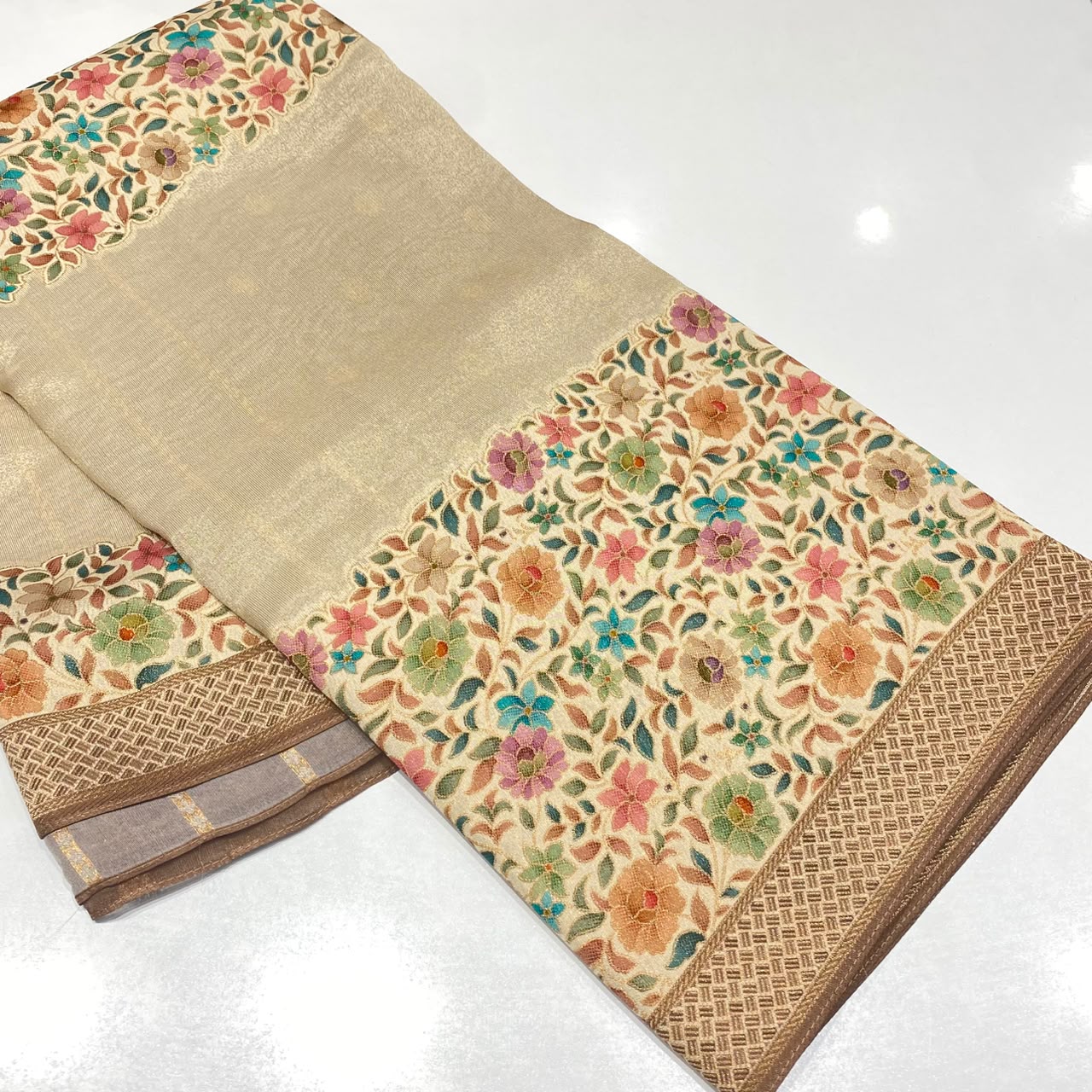 Kashmiri Printed Crepe Saree