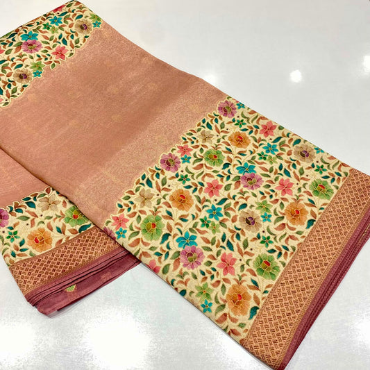 Kashmiri Printed Crepe Saree