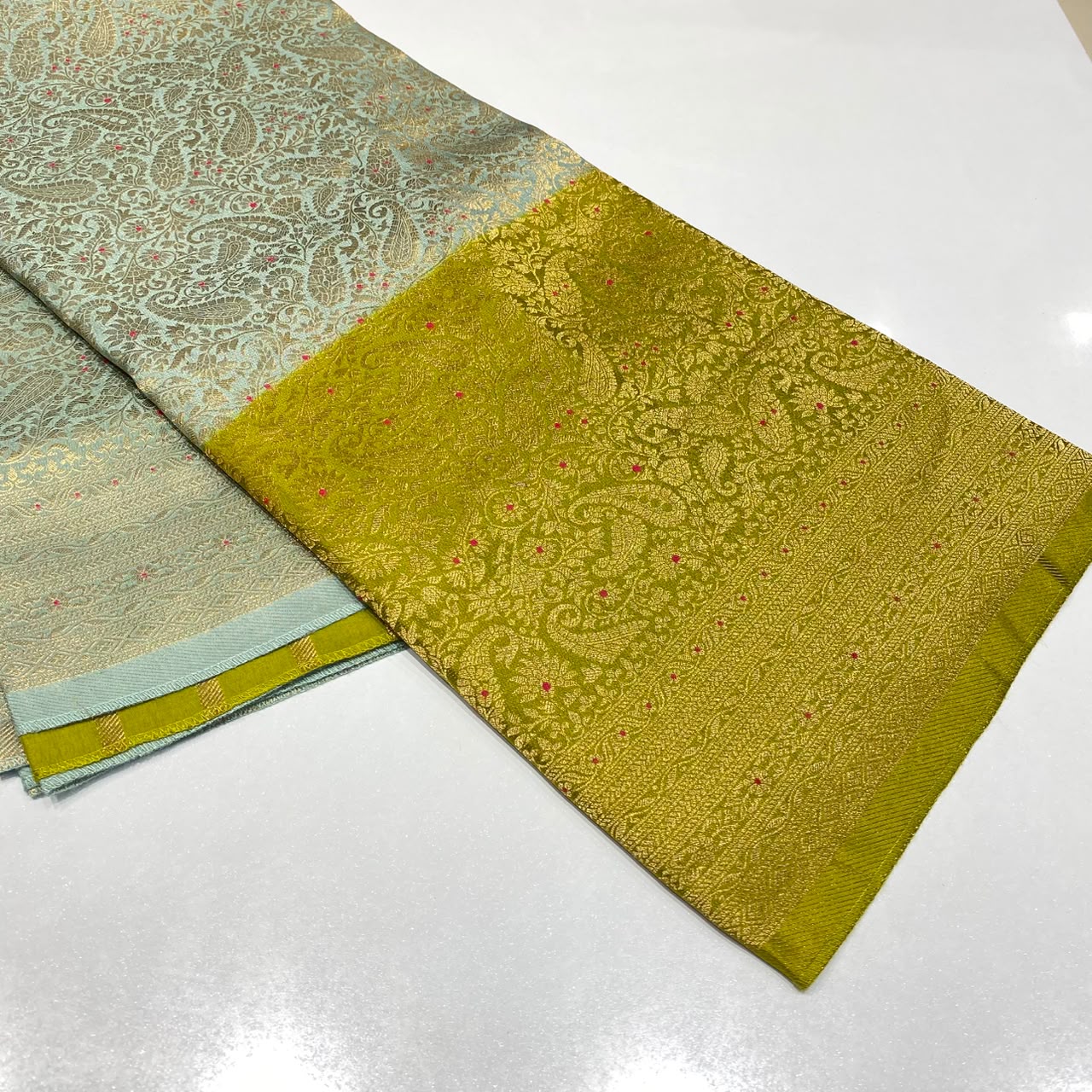 Brocade Mysore Crepe Saree