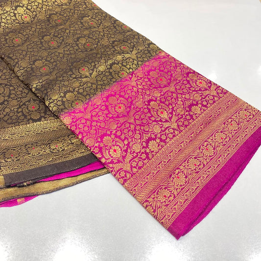 Brocade Mysore Crepe Saree