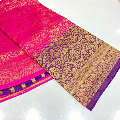 Brocade Mysore Crepe Saree