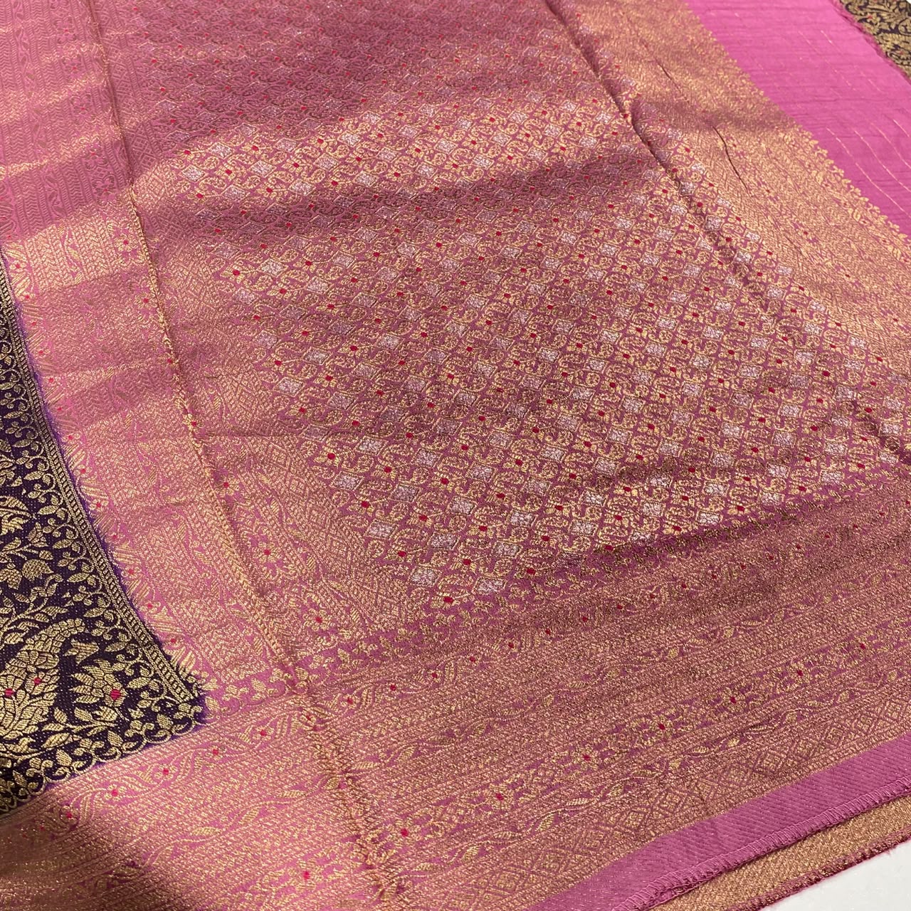 Brocade Mysore Crepe Saree