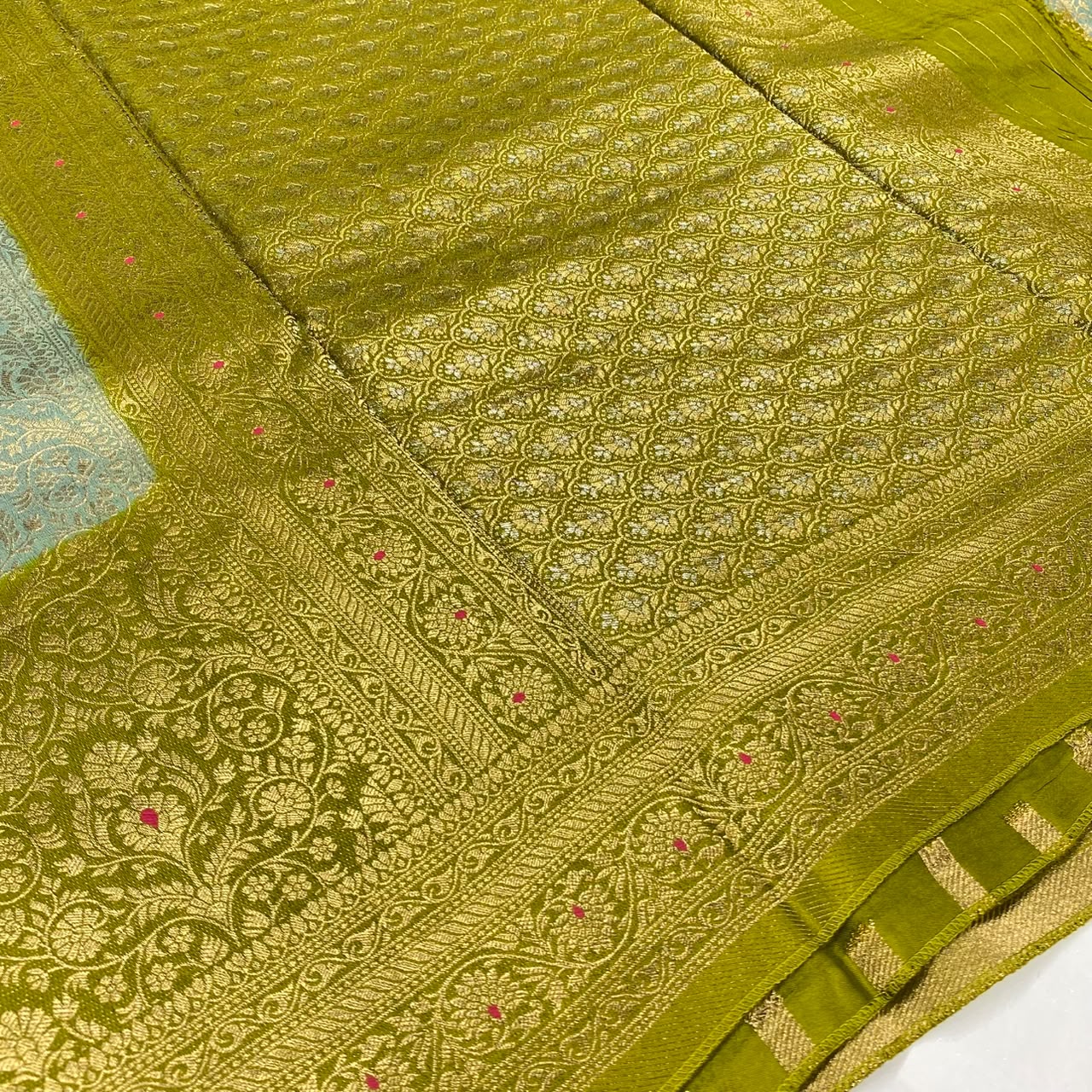 Brocade Mysore Crepe Saree
