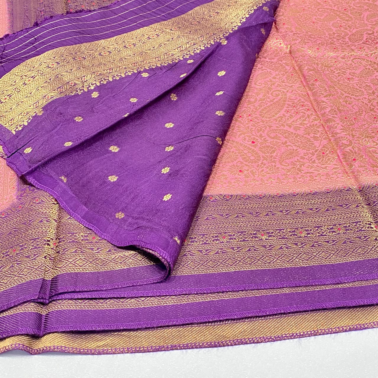 Brocade Mysore Crepe Saree