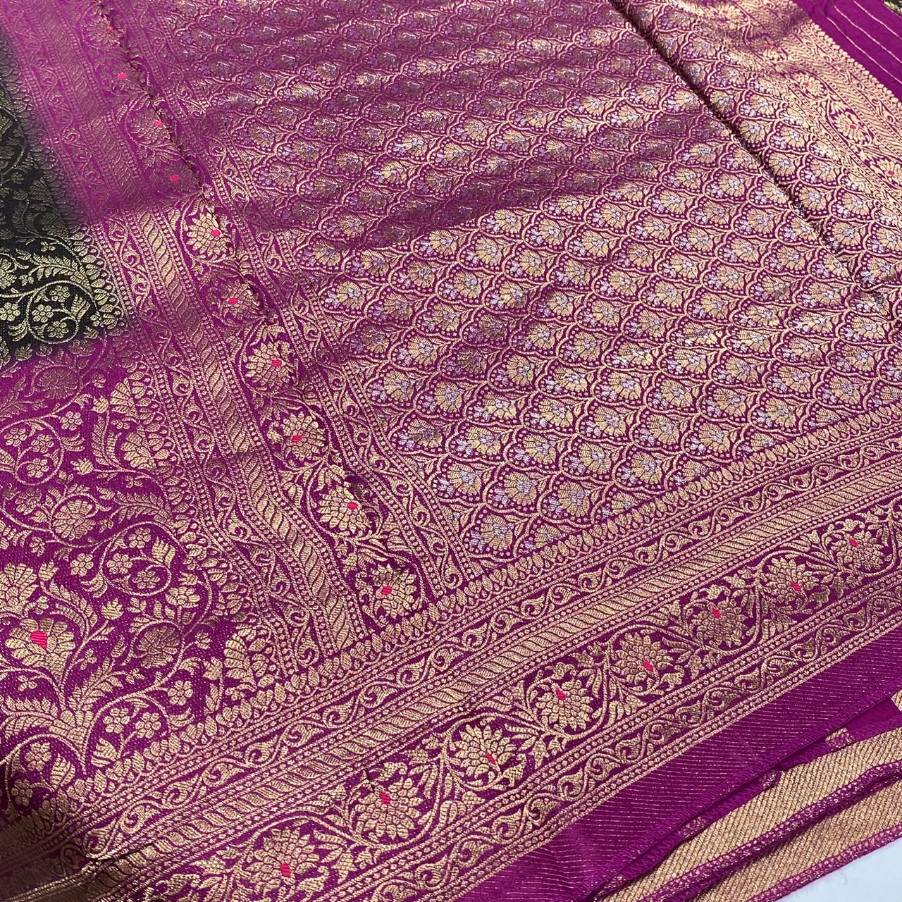 Brocade Mysore Crepe Saree