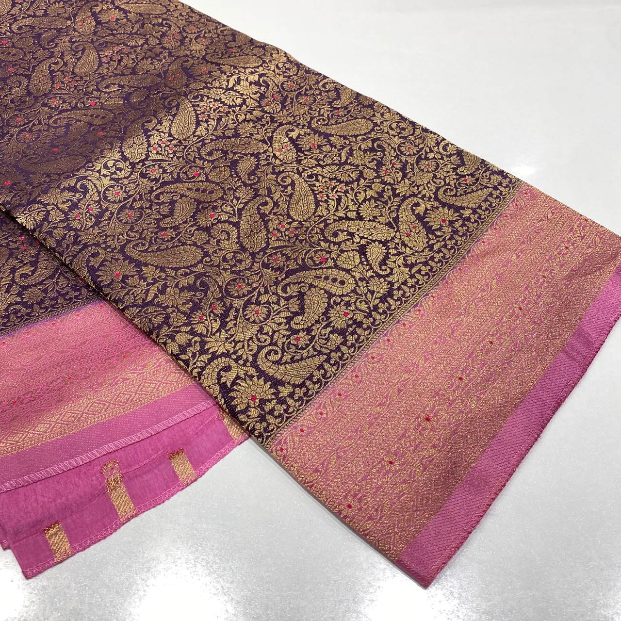 Brocade Mysore Crepe Saree