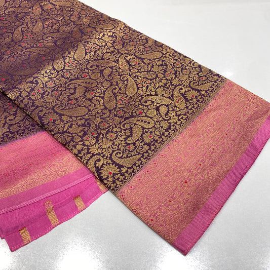 Brocade Mysore Crepe Saree