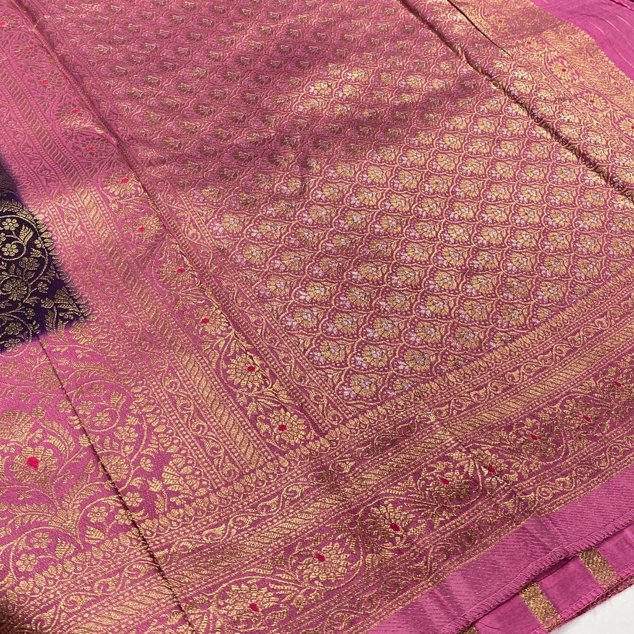 Brocade Mysore Crepe Saree