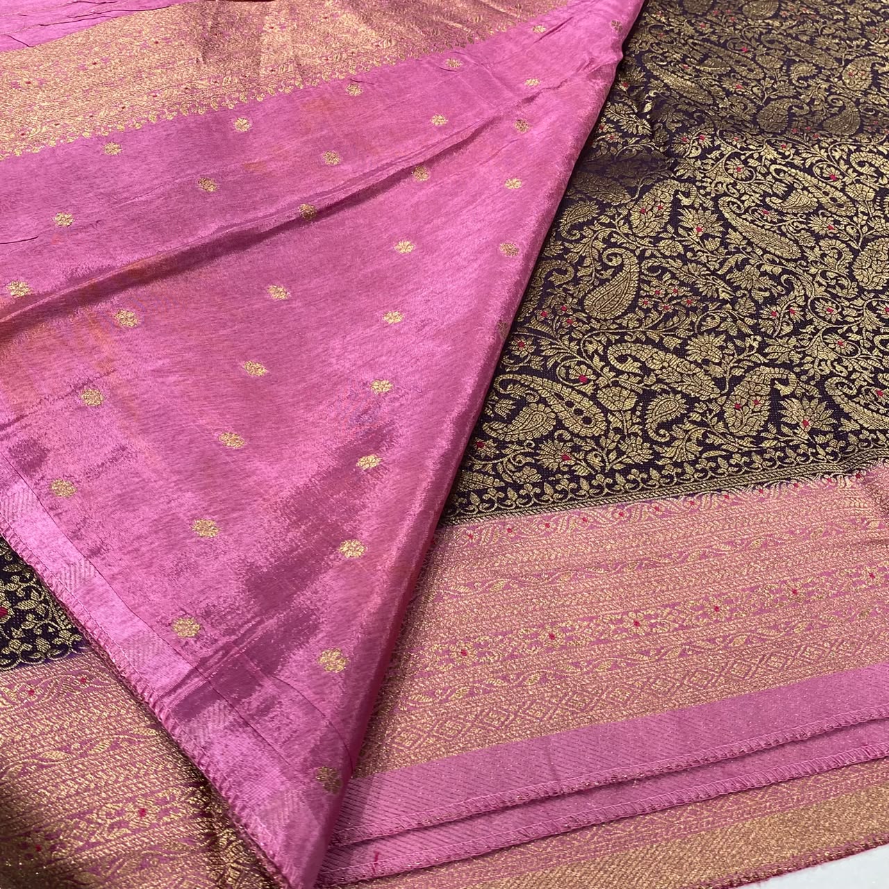 Brocade Mysore Crepe Saree